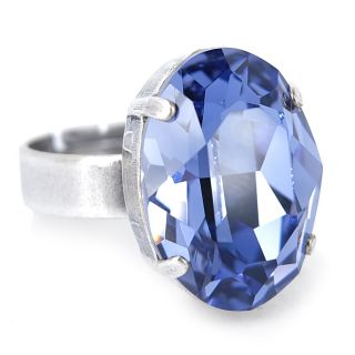 Damen-Ring Silber Markenkristall Tanzanite Größe Variabel NOBEL SCHMUCK