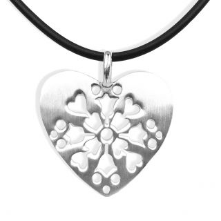 NOBEL SCHMUCK Damen-Kette Herz 925 Sterling Silber Halskette mit Anhänger 