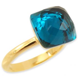 Damen Ring Gold Kristall Blau Indicolite Solitär Zusteckring Gr. 54 NOBEL SCHMUCK