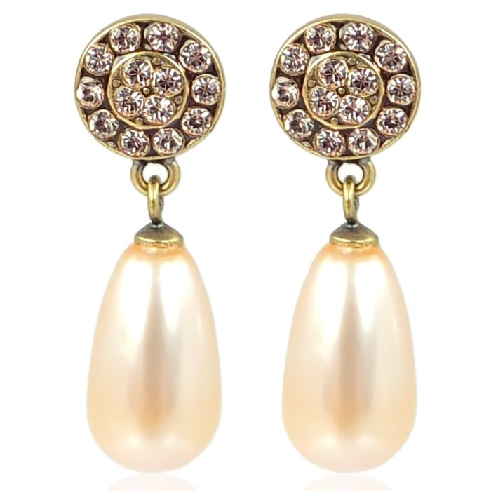 Nobel-Shop Perlenohrringe Swarovski Ohrringe Perle Grün