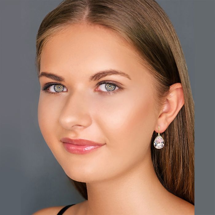 Nobel-Shop NOBEL SCHMUCK Ohrringe 925 Sterling Silber Kristall Klappverschluss Ohrhänger
