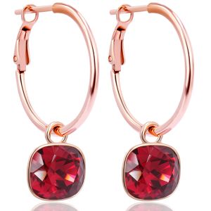 Rosegold Creolen Charm Anhänger Markenkristalle Ohrringe 925 Sterling NOBEL SCHMUCK
