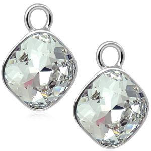 Charm Anhänger 2 Stück 925 Sterling Silber für Creolen Kristalle NOBEL SCHMUCK