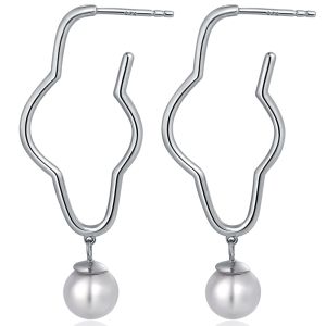 Creolen Große Ohrhänger 925 Sterling Silver Süsswasserperle Gold Silber Rosegold NOBEL SCHMUCK
