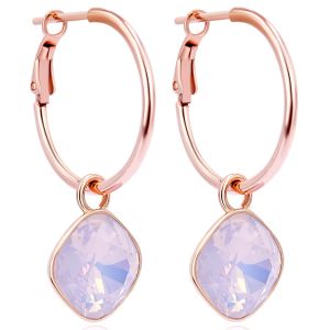 Rosegold Creolen Charm Anhänger 925 Sterling Markenkristalle NOBEL SCHMUCK
