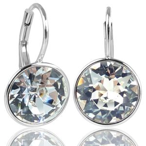 Nobel Silberohrringe Kristalle Damen-Ohrringe mit Klapperverschluß 925 Silber 