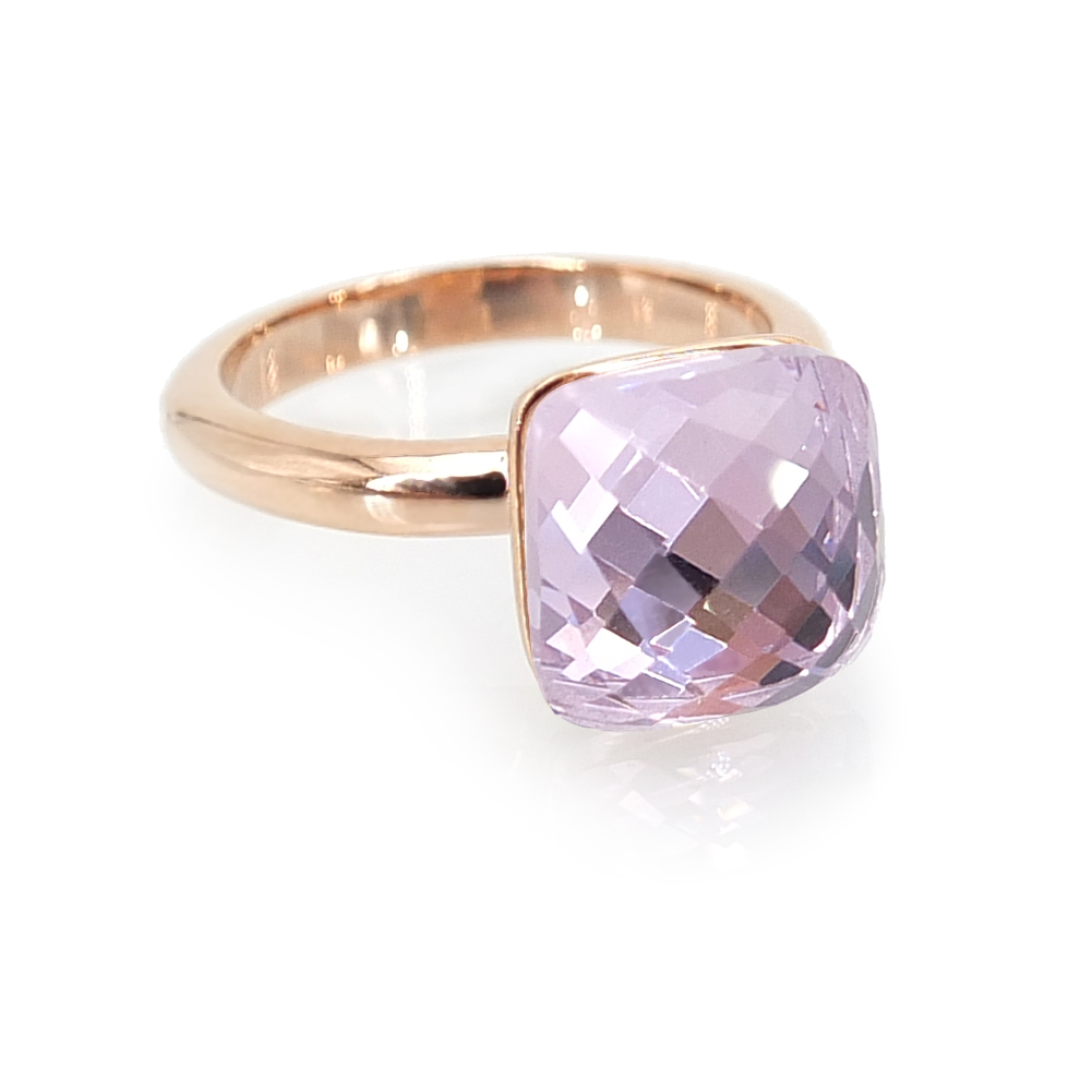 Damen-Ring Rosegold 52 Pink Kristall Cocktailring NOBEL